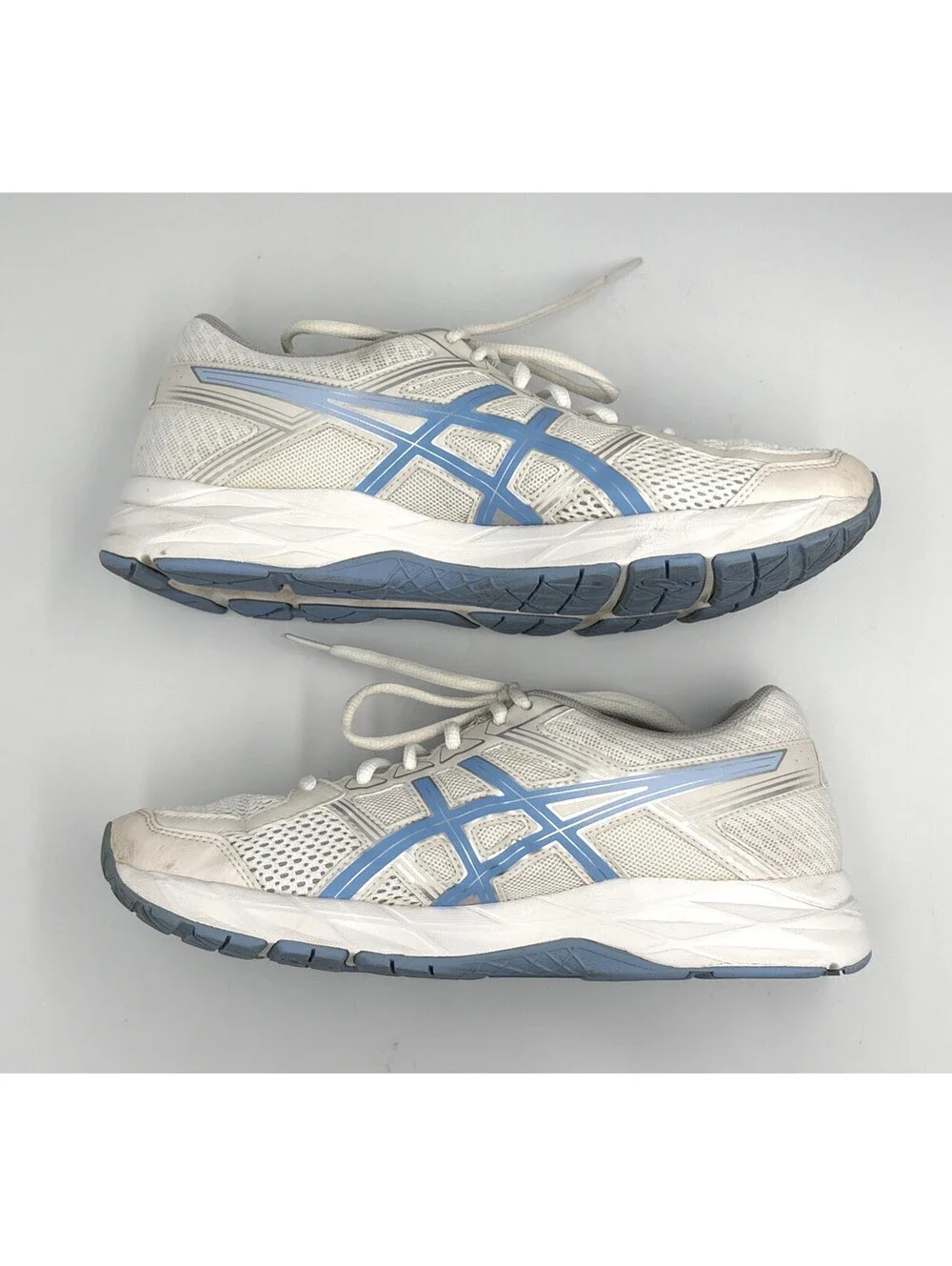 ASICS Gel Contend 4 Women's Size 10 White Blue Running Walking Shoes